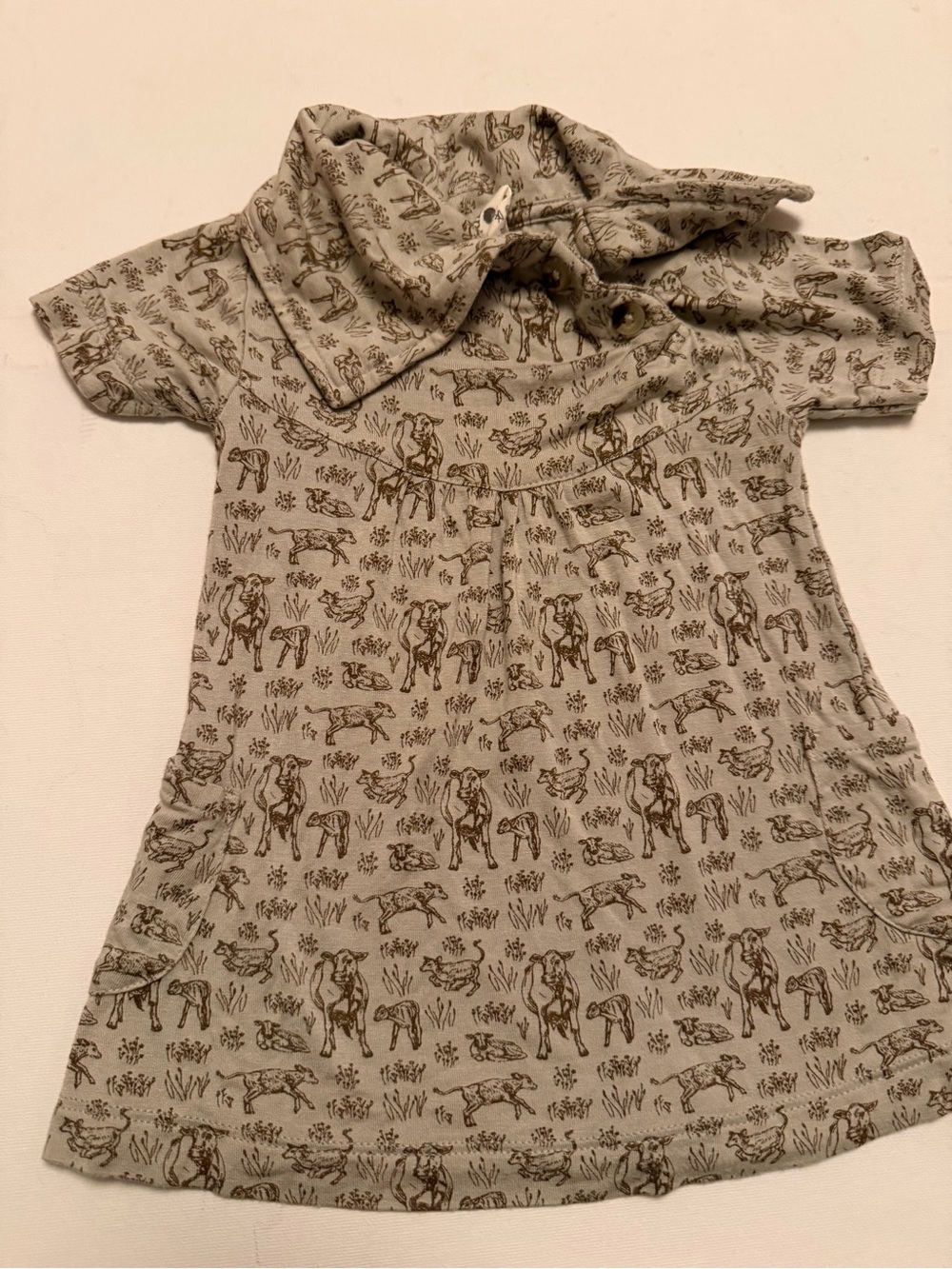 kate quinn Cream Dress with Brown Nature Print
